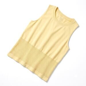 SAGE COLLECTIVE Mesh Boxy Seamless Tank Yellow Womens Small